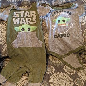 Star Wars Baby Yoda Short Sleeve Romper and Onesie
